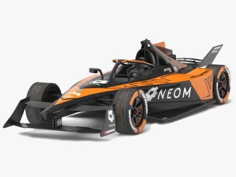 Formula E Season 2024 Race Car Collection 3D Model