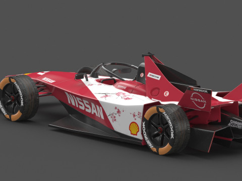 Formula E Season 2024 Race Car Collection 3D Model