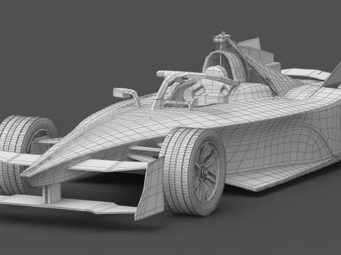 Formula E Season 2024 Race Car Collection 3D Model