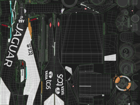 Formula E Season 2024 Race Car Collection 3D Model