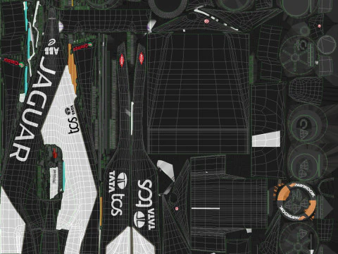 Formula E Season 2024 Race Car Collection 3D Model