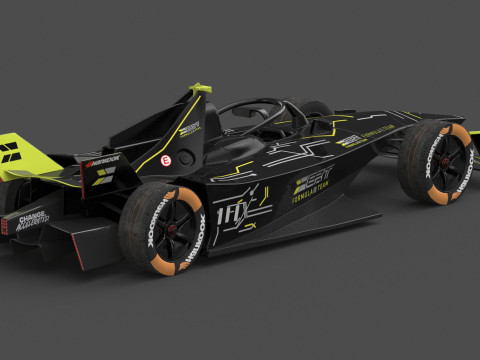 Formula E Season 2024 Race Car Collection 3D Model
