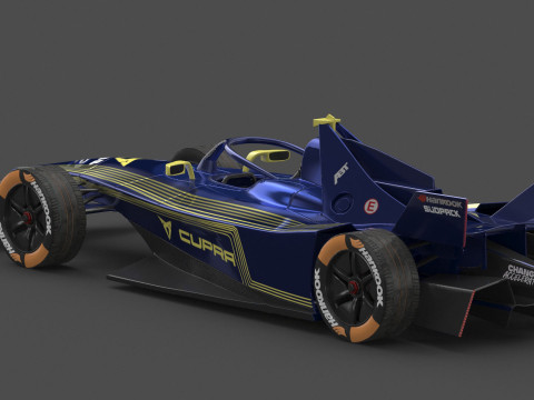 Formula E Season 2024 Race Car Collection 3D Model