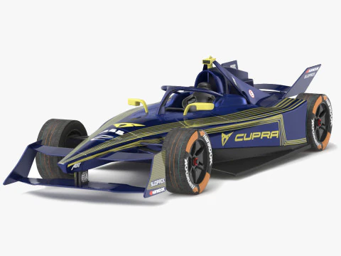 Formula E Season 2024 Race Car Collection 3D Model