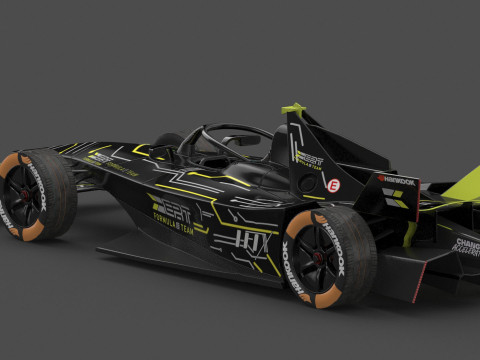 Formula E Season 2024 Race Car Collection 3D Model