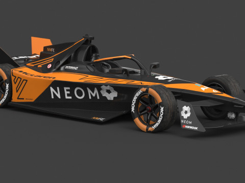 Formula E Season 2024 Race Car Collection 3D Model