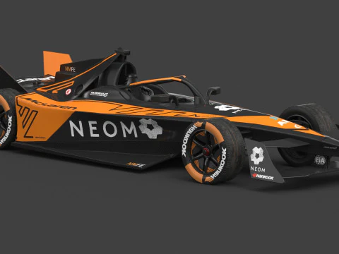 Formula E Season 2024 Race Car Collection 3D Model