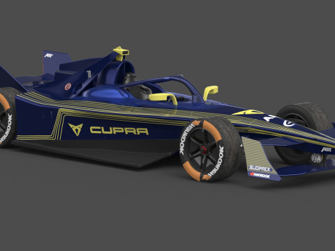 Formula E Season 2024 Race Car Collection 3D Model