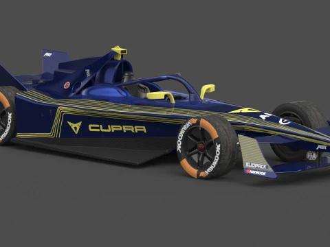 Formula E Season 2024 Race Car Collection 3D Model