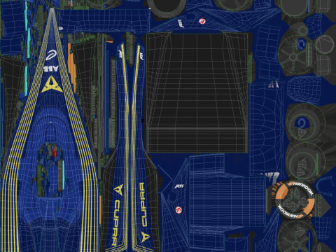 Formula E Season 2024 Race Car Collection 3D Model