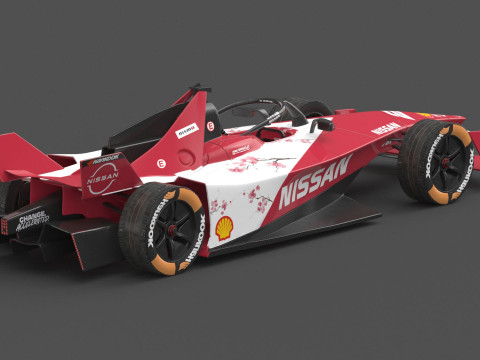 Formula E Season 2024 Race Car Collection 3D Model