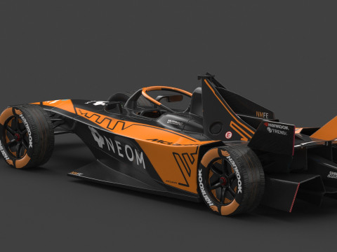Formula E Season 2024 Race Car Collection 3D Model