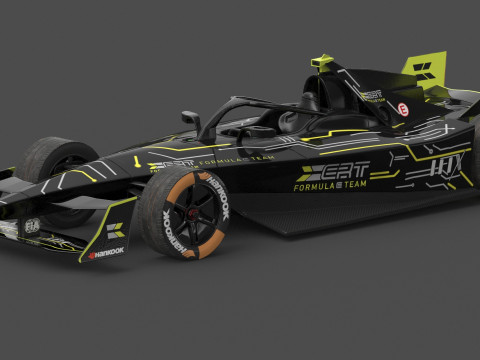 Formula E Season 2024 Race Car Collection 3D Model