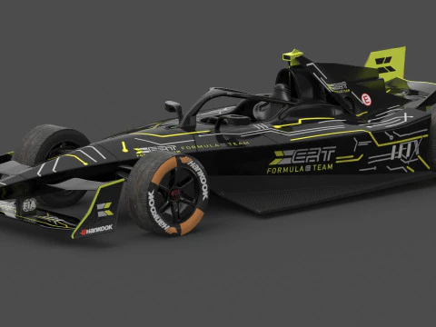 Formula E Season 2024 Race Car Collection 3D Model