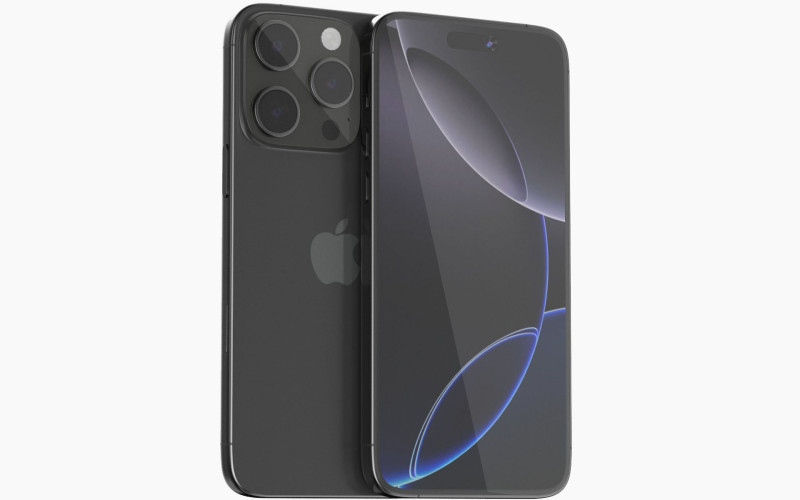 Apple iPhone 16 pro black 3D Model .c4d .max .obj .3ds .fbx .stl .blend 