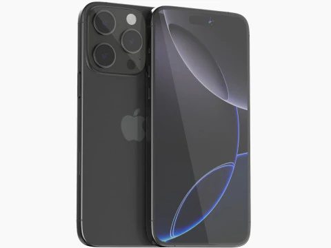 Apple iPhone 16 pro black 3D Model