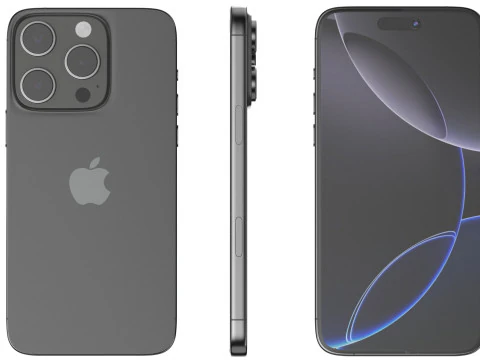 Apple iPhone 16 pro black 3D Model