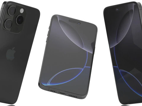 Apple iPhone 16 pro black 3D Model