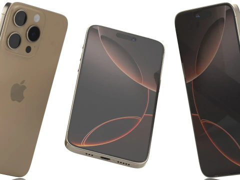 Apple iphone 16 pro desert 3D Model