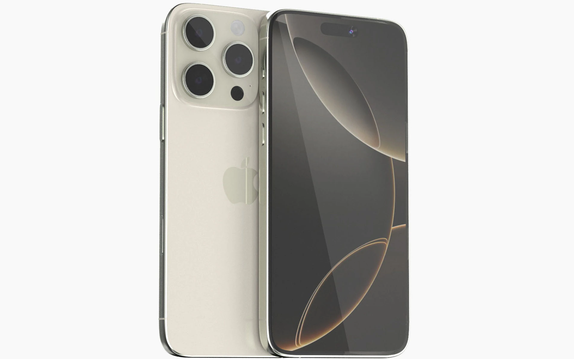 Apple iphone 16 pro Natural titanium 3D Model .c4d .max .obj .3ds .fbx .stl .blend 
