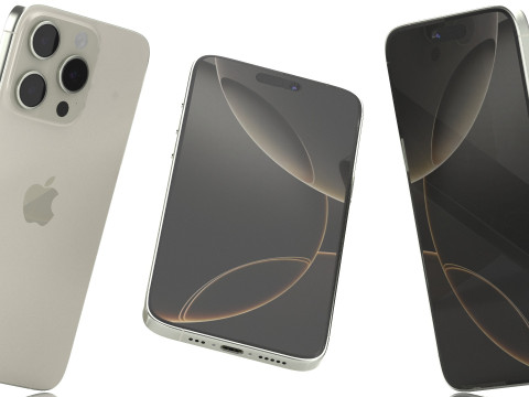 Apple iphone 16 pro Natural titanium 3D Model