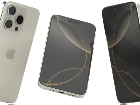 Apple iphone 16 pro Natural titanium 3D Model
