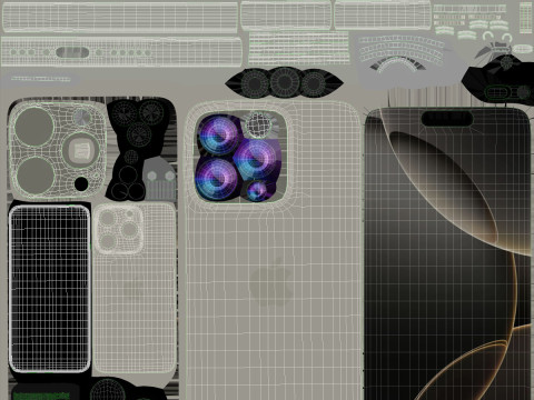 Apple iphone 16 pro Natural titanium 3D Model