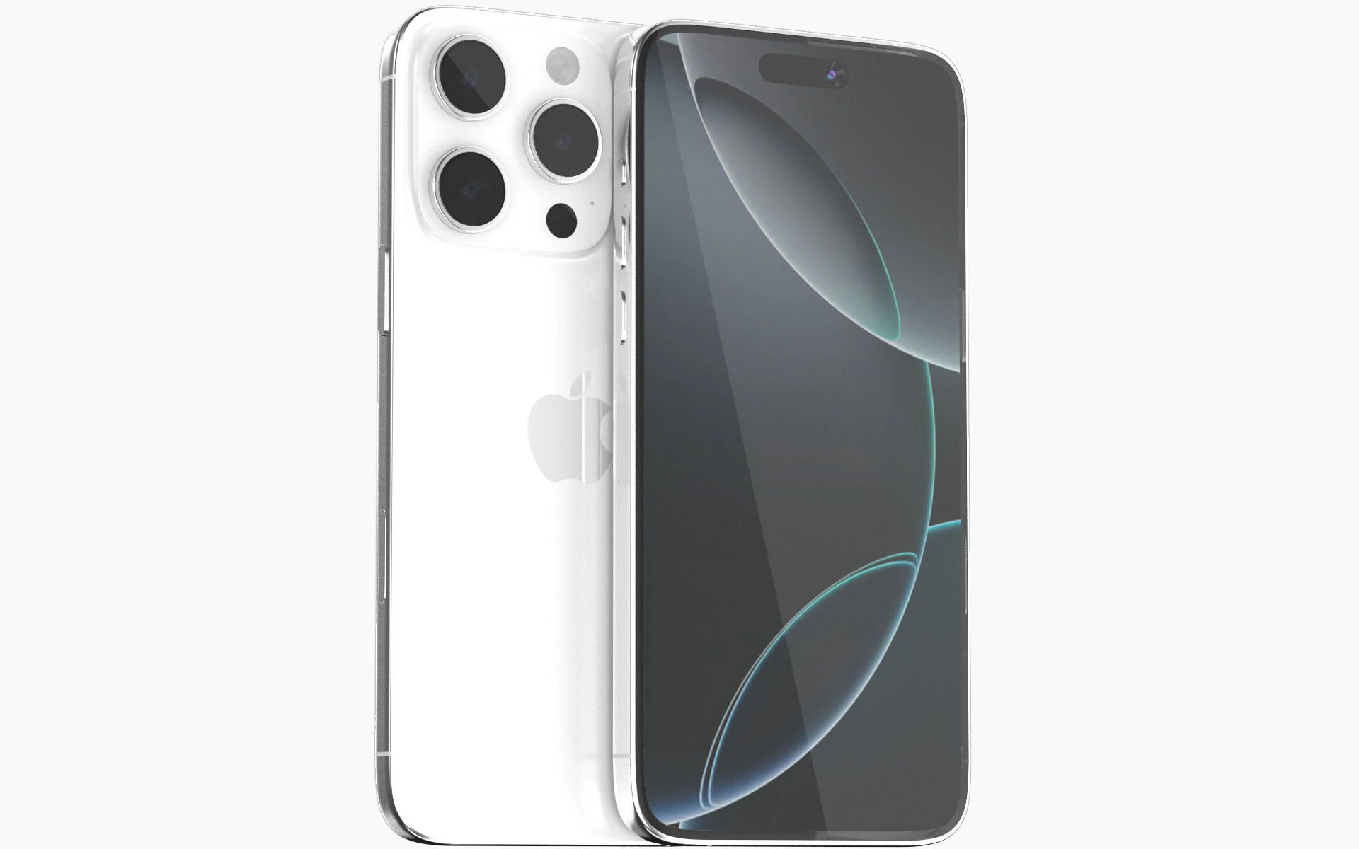 Apple iPhone 16 pro white 3D Model .c4d .max .obj .3ds .fbx .stl .blend
