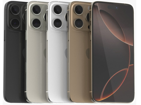 Apple iPhone 16 pro All colors 3D मॉडल