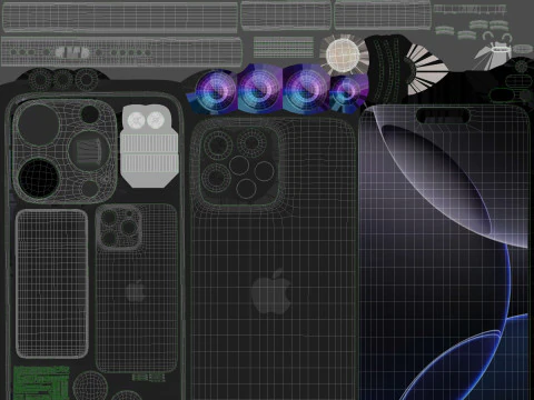 Apple iPhone 16 pro black 3D Model