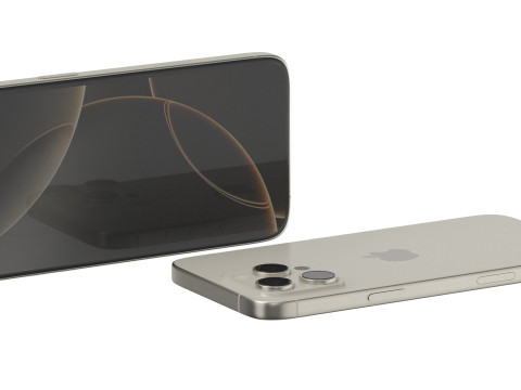 Apple iphone 16 pro max Natural titanium 3D Модель