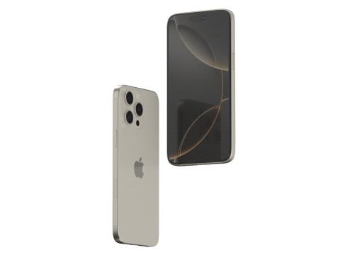Apple iphone 16 pro max Natural titanium 3D Модель