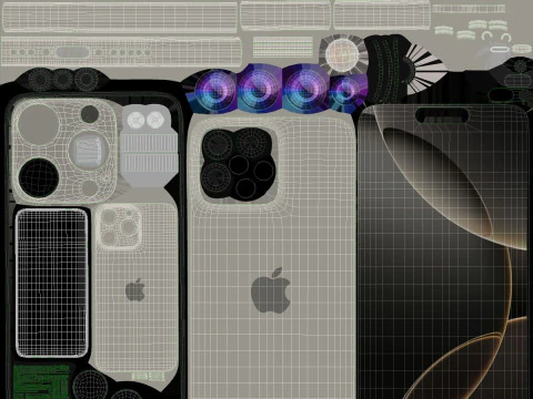 Apple iphone 16 pro max Natural titanium 3D Model