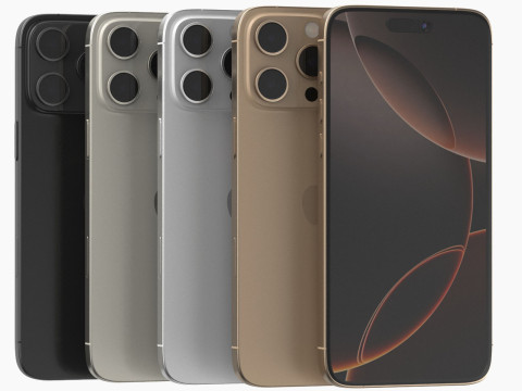Apple iphone 16 pro max All colors 3D 模型