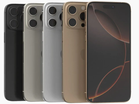 Apple iphone 16 pro max Todas as cores Modelo 3D