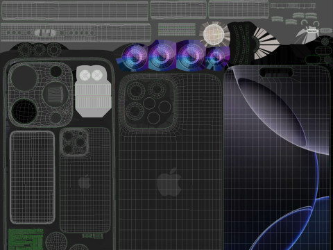 Apple iphone 16 pro max All colors 3Dモデル