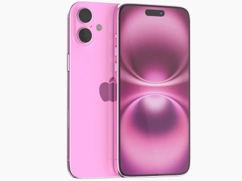 Apple iPhone 16 mais rosa Modelo 3D