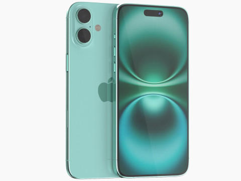 Apple iPhone 16 plus teal 3D Model