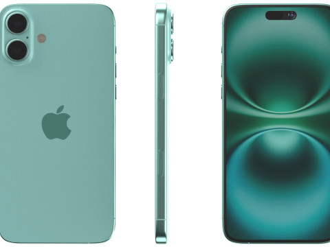 Apple iPhone 16 plus teal 3Dモデル