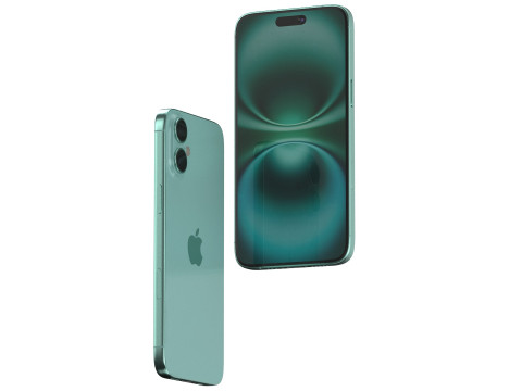 Apple iPhone 16 plus teal 3Dモデル