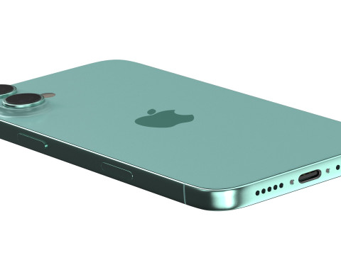 Apple iPhone 16 plus teal 3Dモデル