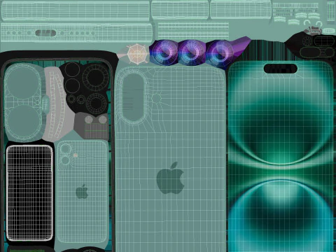Apple iPhone 16 plus teal 3D Model