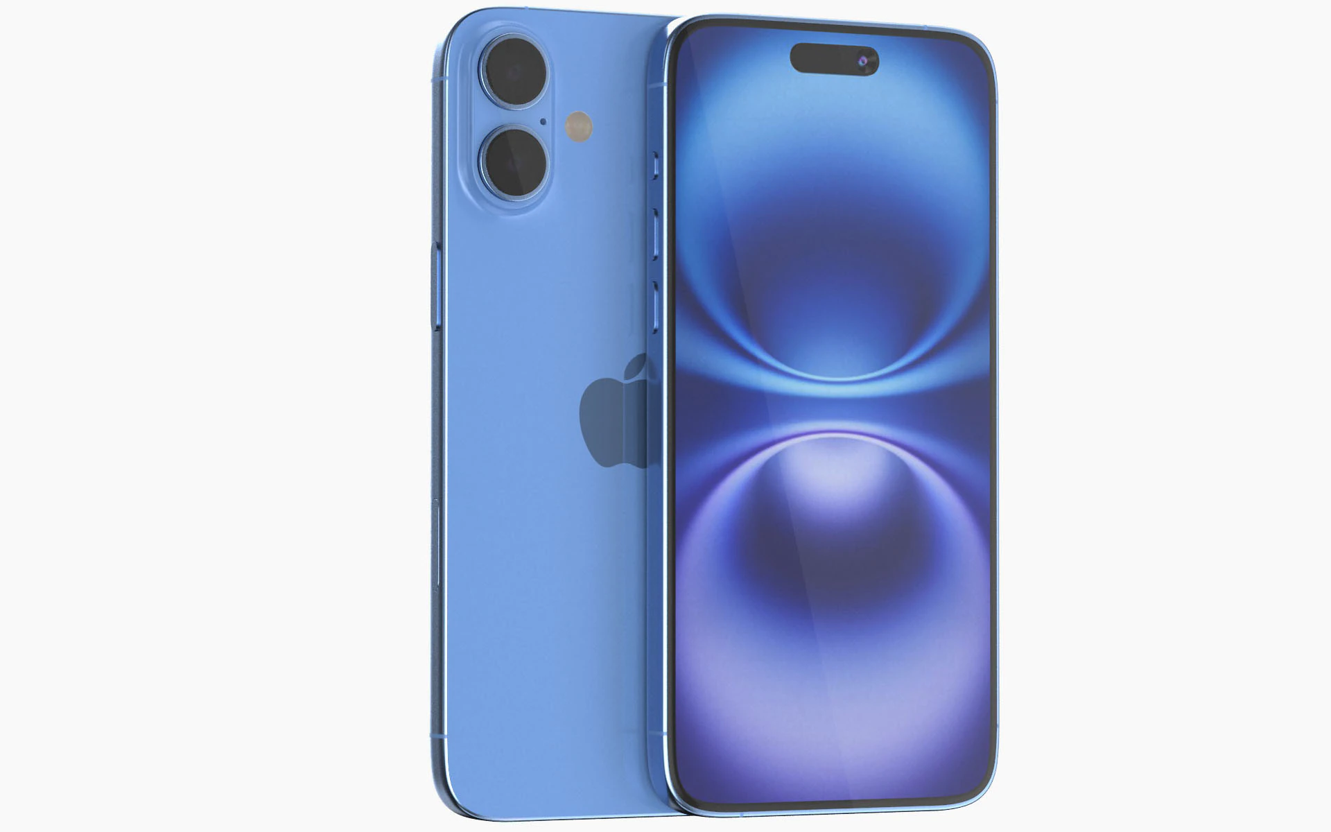 Apple iPhone 16 plus Ultramarine 3D Model .c4d .max .obj .3ds .fbx .stl .blend 