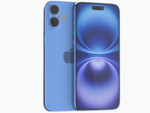 Apple iPhone 16 plus Ultramarine 3Dモデル