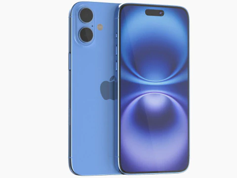 苹果 iPhone 16 plus 群青色 3D 模型