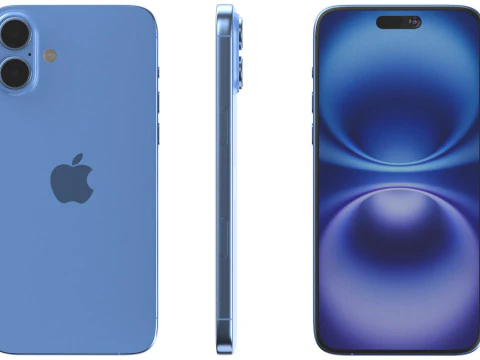 Apple iPhone 16 plus Ultramarine 3D Model
