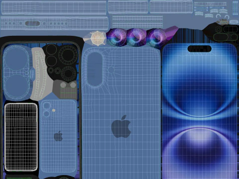 Apple iPhone 16 plus Ultramarine 3D Model