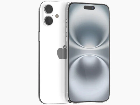 Apple iPhone 16 mais branco Modelo 3D