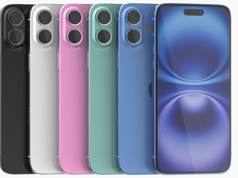 Apple iPhone 16 plus All colors 3D Model