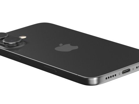 Apple iPhone 16 black Modèle 3D